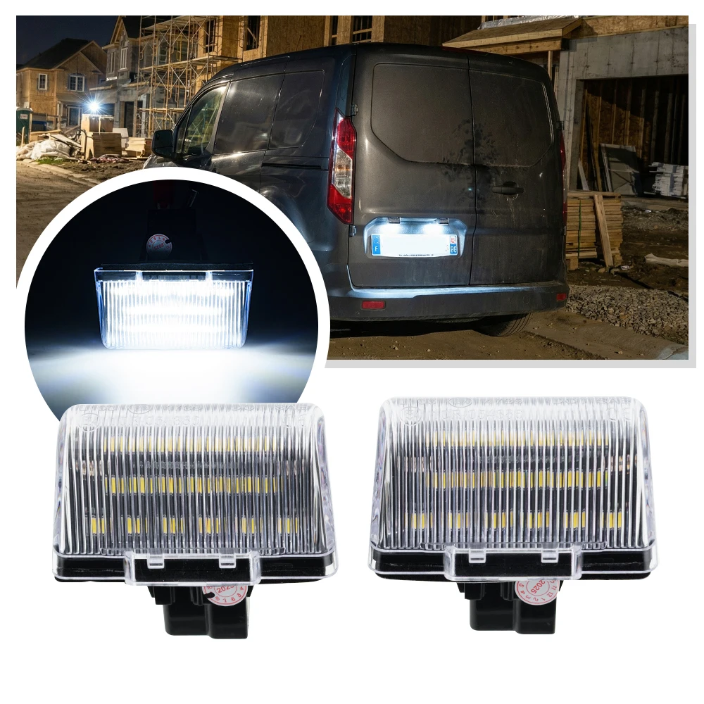 2PCS LED License Plate Light Lamp Assembly Canbus For 2014 2015-2023 Ford Transit Connect Super Bright White IP67 Replacement