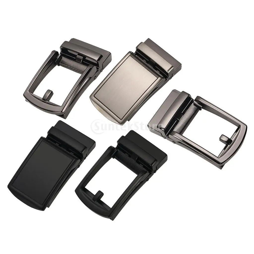مشبك حزام أوتوماتيكي للرجال بإبزيم حزام بسقاطة معدنية للجلد