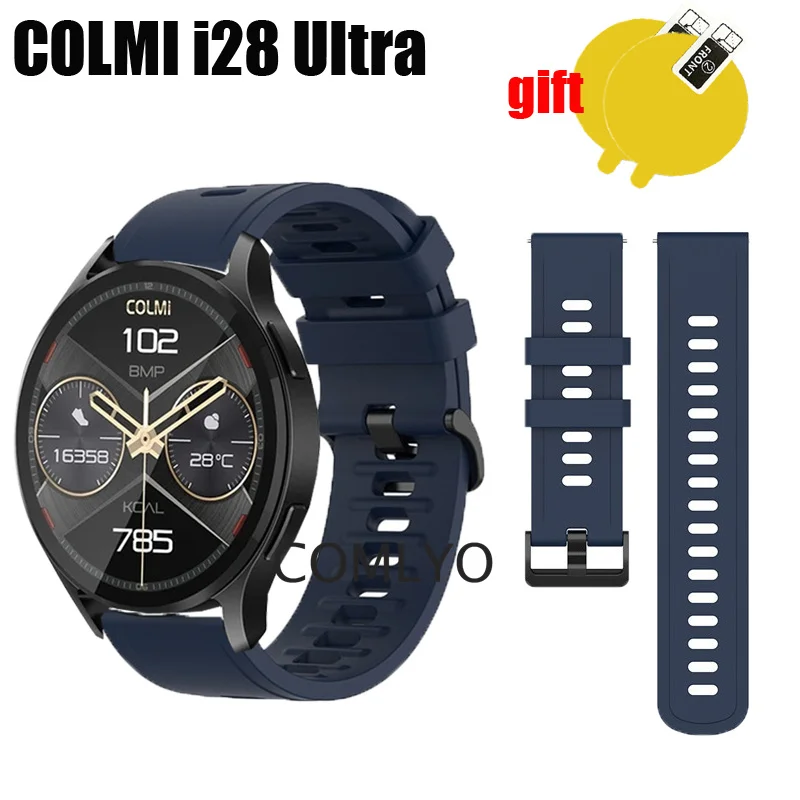 For COLMI i28 Ultra Strap Smart wtach Silicone Band women men Soft Sports Wristband Bracelet Screen Protector Film