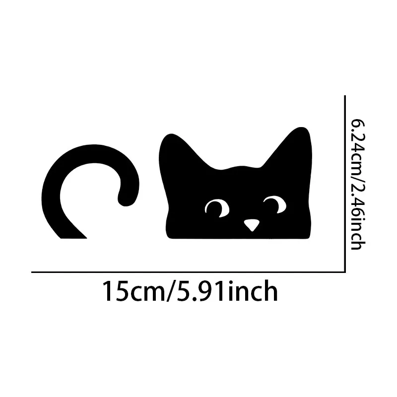 1Pc Cute Kawaii Cat Vinyl Sticker, Waterproof Decal for Motorcycle Fairing Fuel Tank Car Scooter Decor