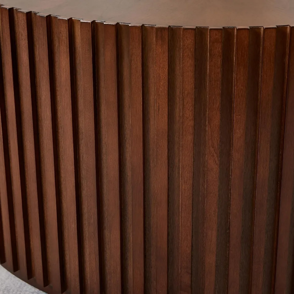 Набор круглых деревянных журнальных столиков из 2 шт., боковой столик ручной работы для гостиной, современный круглый деревянный кофейный столик