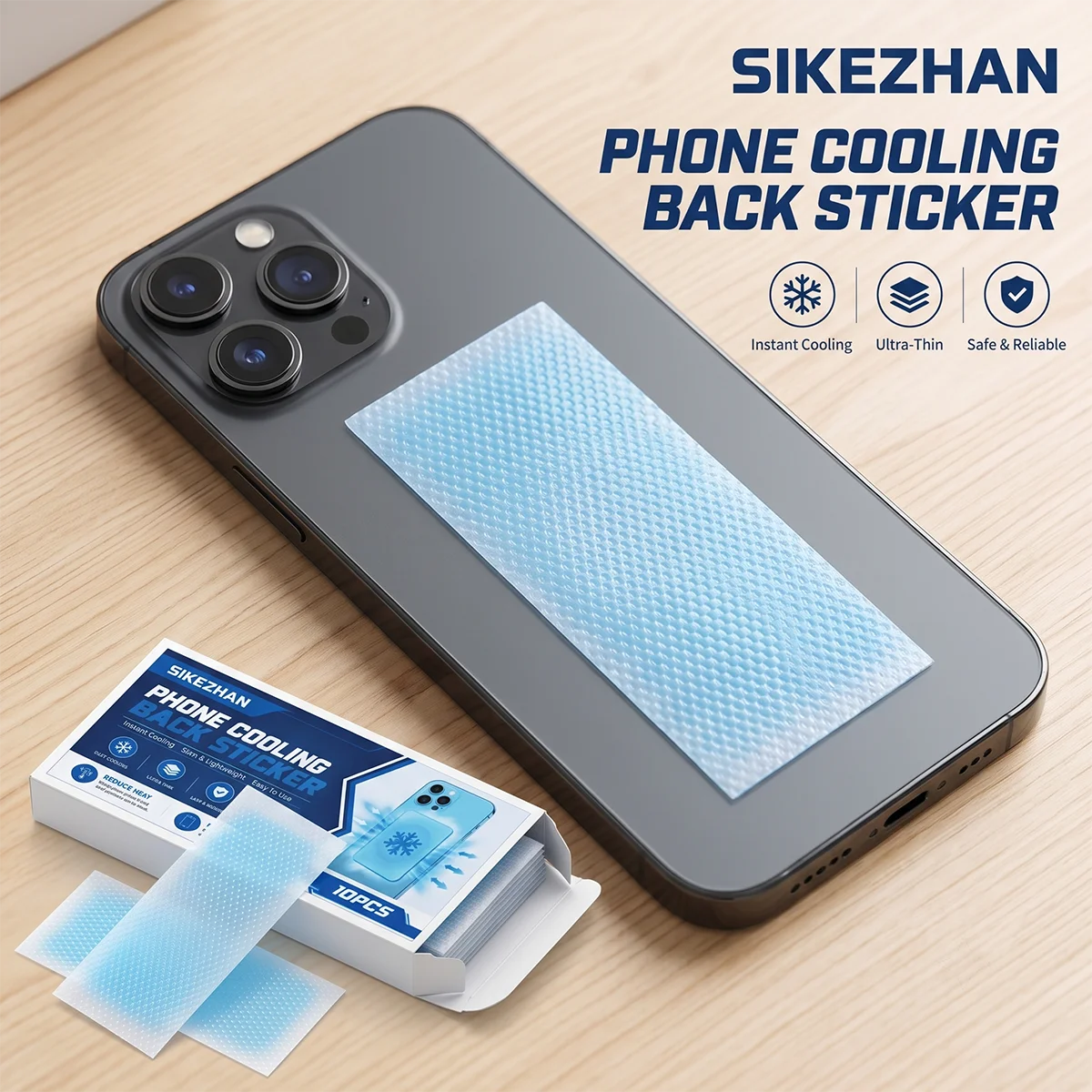 SIKEZHAN 10PCS Phone Cooling Back Sticker Ultra-Thin Thermal Patch Anti-Overheating Gaming Cooler Pad for Smartphones
