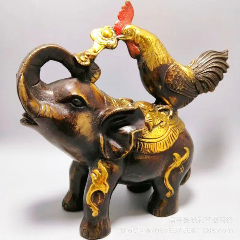 

Ruyi Ornament Elephant Golden Rooster Decoration Bronze Craft