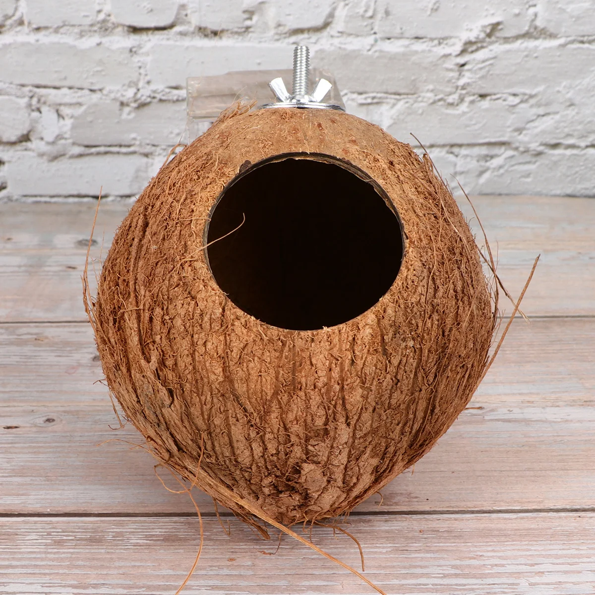 

Coconut Shell Nest Brown Wide Entrance For Small Comfortable Bed Outdoor Garden Balcony Bird House Feeder Pine Bird Nest Birds