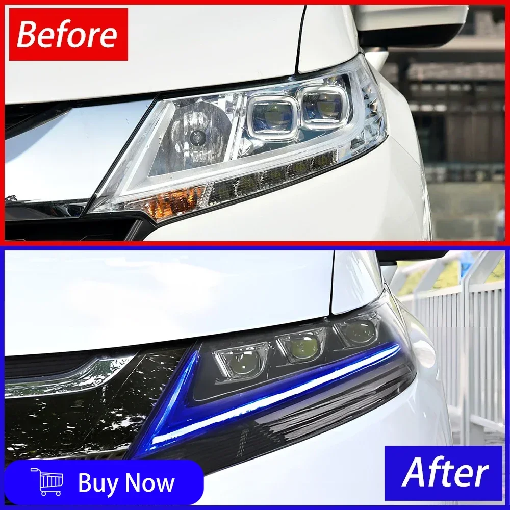 For Honda Odyssey 2015-2021 Car Front Lamps LED Auto Headlights Assembly Upgrade Dynamic Streamer 3 Projector Lens Accessories