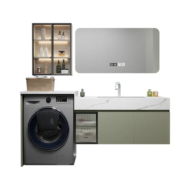

Premium Washing machine integrated cabinet ceramic seamless splicing bathroom cabinet toilet face wash