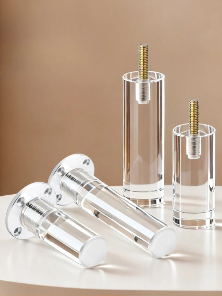 4-個の透明アクリル脚テレビキャビネットの足吊り下げキャビネットの脚サポート足家具柱高さ増加脚