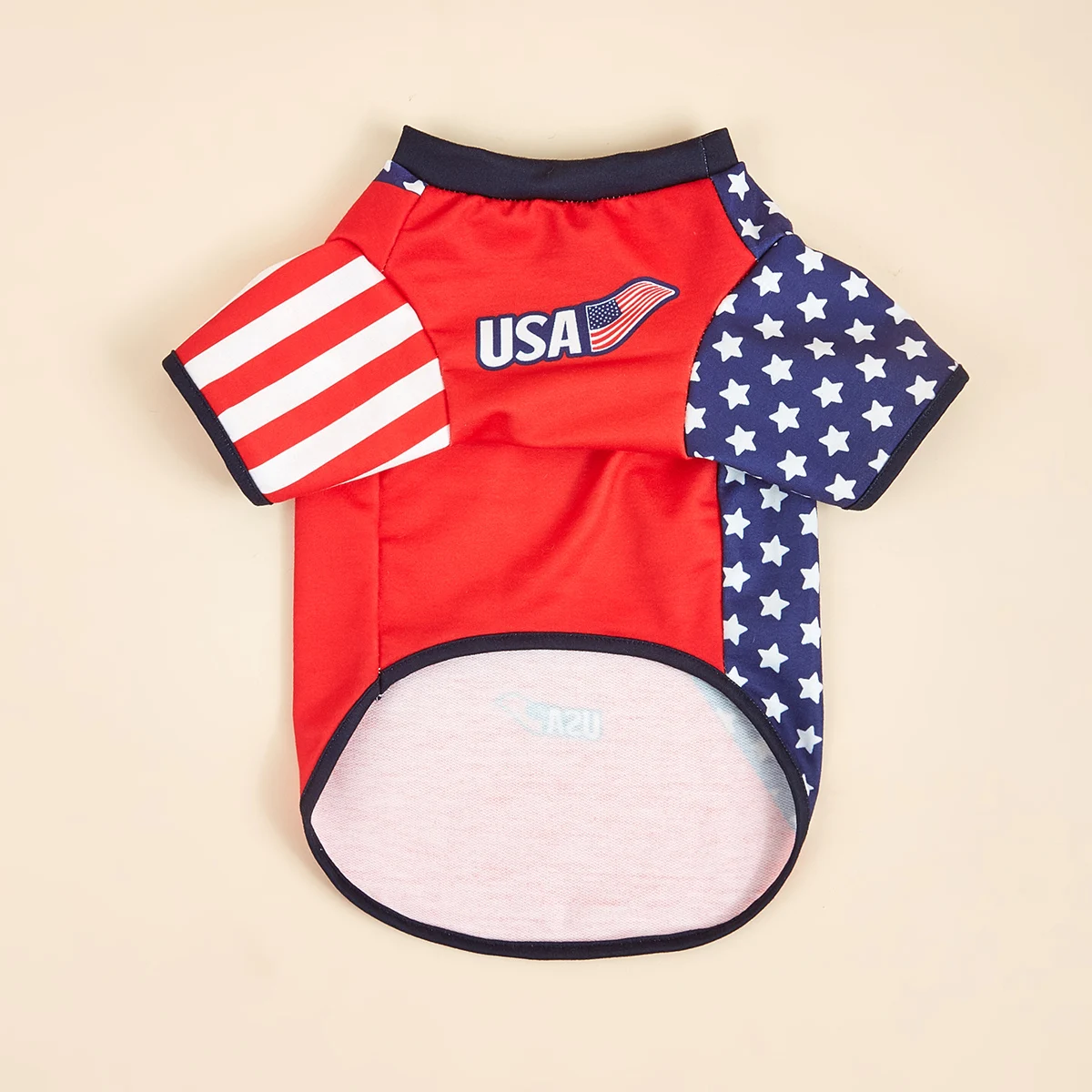 Dog Cloth American Flag Shirts Dog Doggy Stars Pattern  Stripe Dog Clothes Dog Cartoon Apparel for Independence Day Pet Puppy