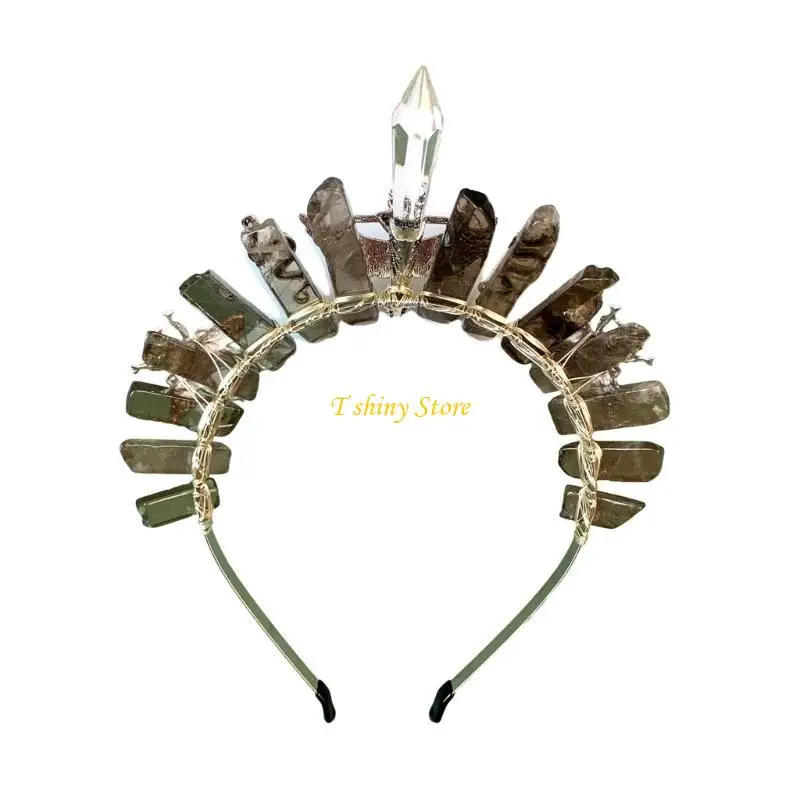 

N58F Хрустальная корона, свадебная повязка на голову, обруч с короной ручной работы, праздничный подарок для нее