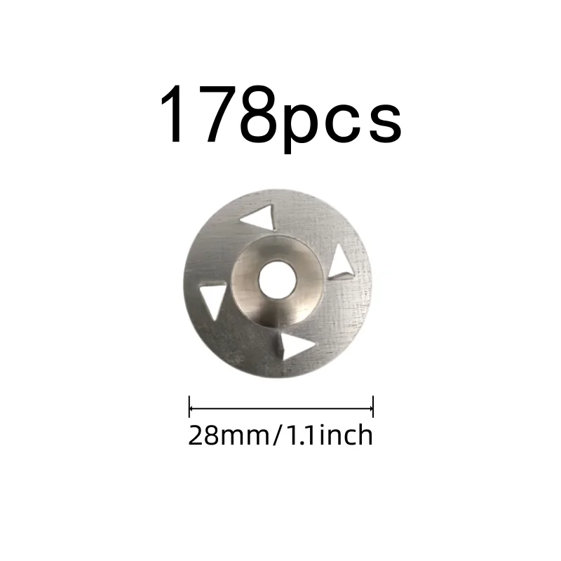 178 pcs 28mm Claw-Type Washers, Gypsum Board Fixing, Pre-Drilled Center Hole, Durable Iron Material, Multipurpose