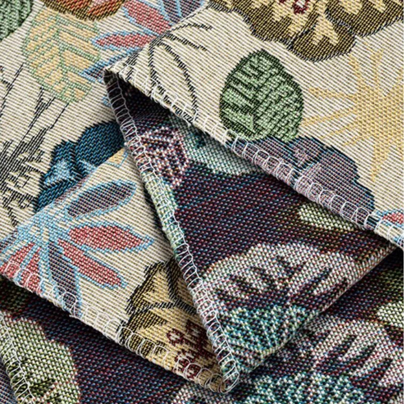 Oil Painting Style Fabric Flower Yarn Dyed Jacquard Fabric Clothing DIY Sewing Luggage Cushions Decorative Cloth by Half Meter