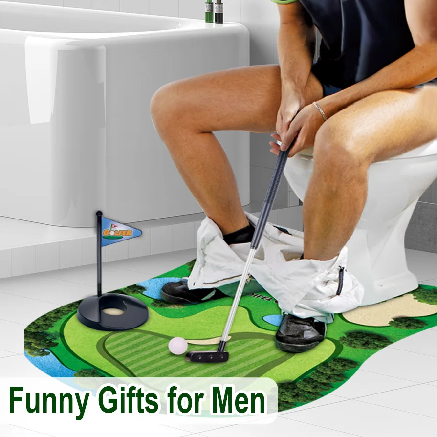 Toilet Golf Simulator Toy Set Funny Leisure Entertainment Game for Beginner Golf Practice Indoor Game Toy view 5