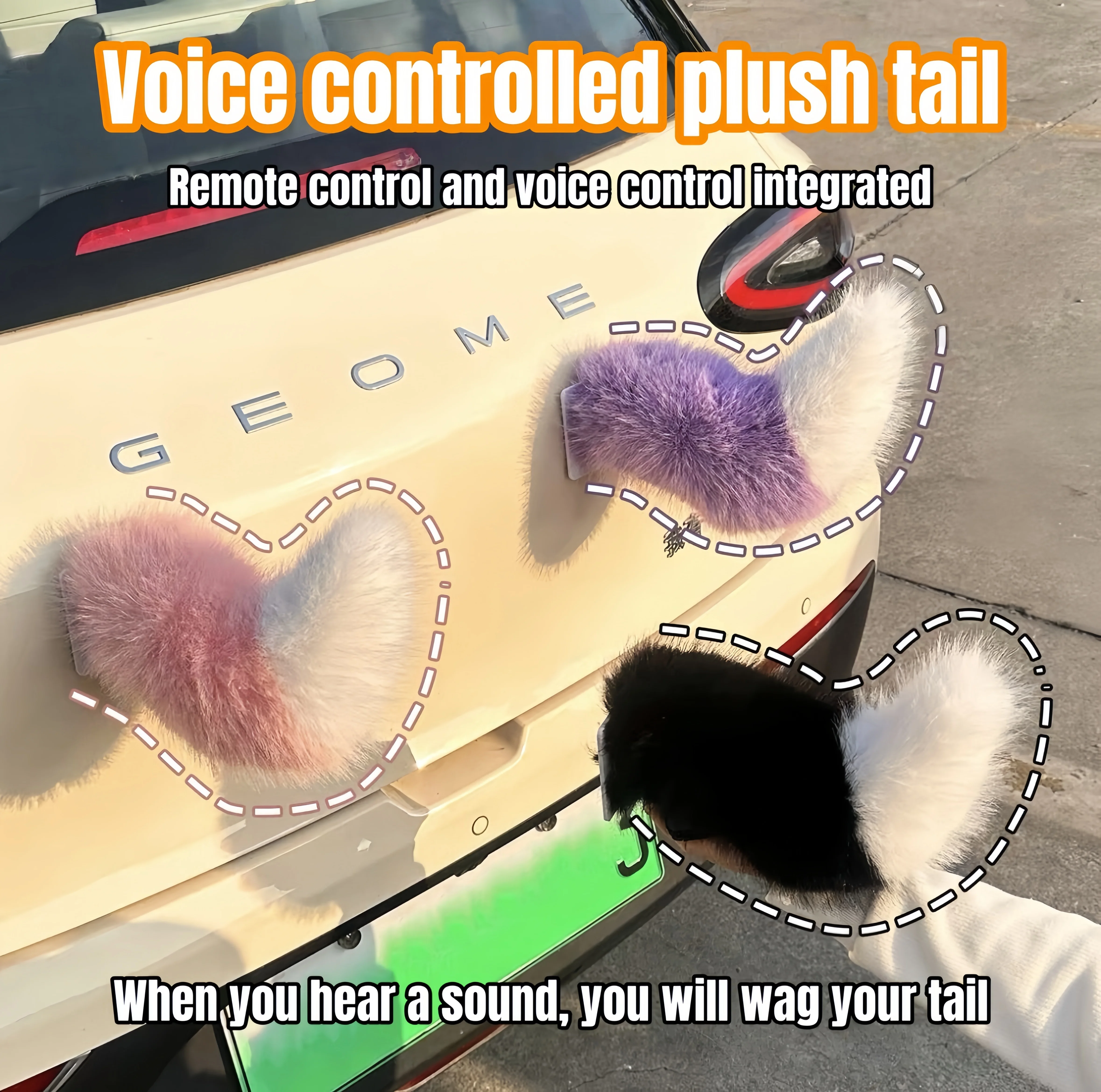 Car Electric Voice Control Small Rear Decoration, Cosplay Props, Detachable Car, Motorcycle, Electric Bike Decoration Toys