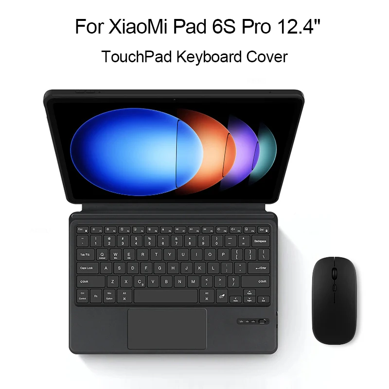 

Wireless Touchpad Keyboard Case For XiaoMi Pad 6S Pro 12.4 Inch 2024 MiPad 6S Pro Stand Cover Spanish Arabic Portuguese French