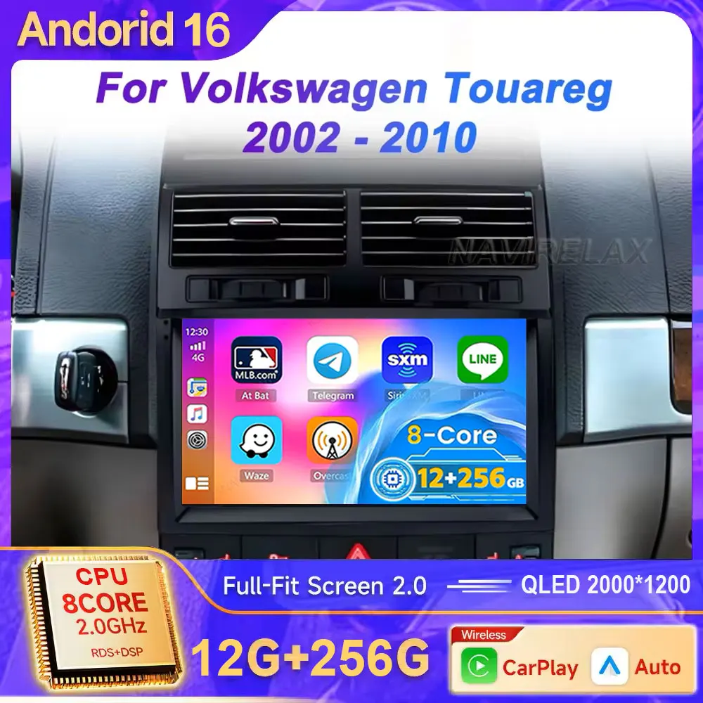 Android 16 Carplay For Volkswagen Touareg GP 2002 2003 2004 2005 2006 2007 2008 2009 2010 Car Radio Multimedia Player GPS Stereo