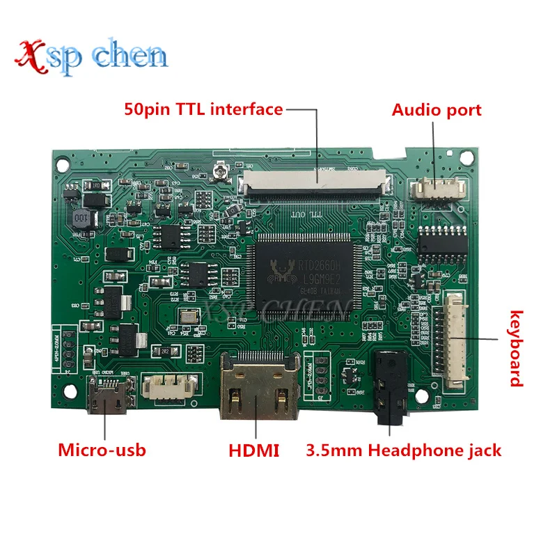 LCD display 7 inch 9 inch 10.1 inch 50 pin 1024 * 600 7300101463 E231732 TFT 50 pin display driver board HDMI USB power supply