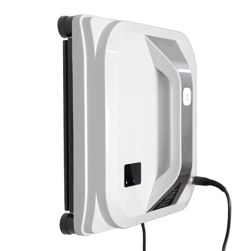 Electric remote-controlled window cleaning robot with single disc vacuum suction and power-off protection