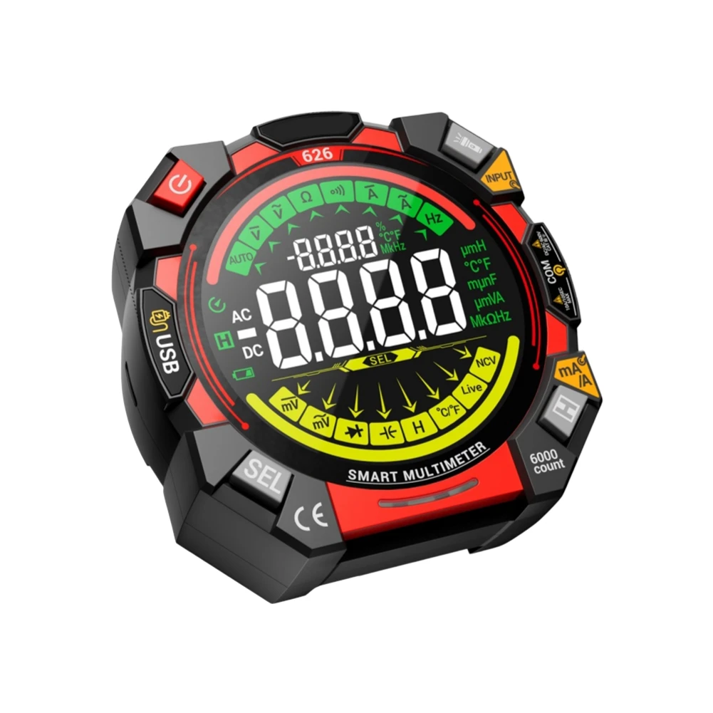 

Anti-Burning Instrument Digital Multimeter Backlit For Night Use Built-in Lithium Battery Extended Support Frame