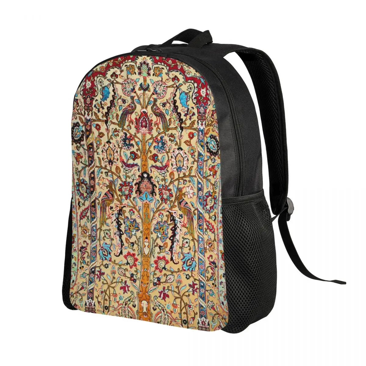 Personalized Antique Silk Persian Carpet Backpacks Men Women Basic Bookbag for School College Bohemian Turkish Ethnic Kilim Bags