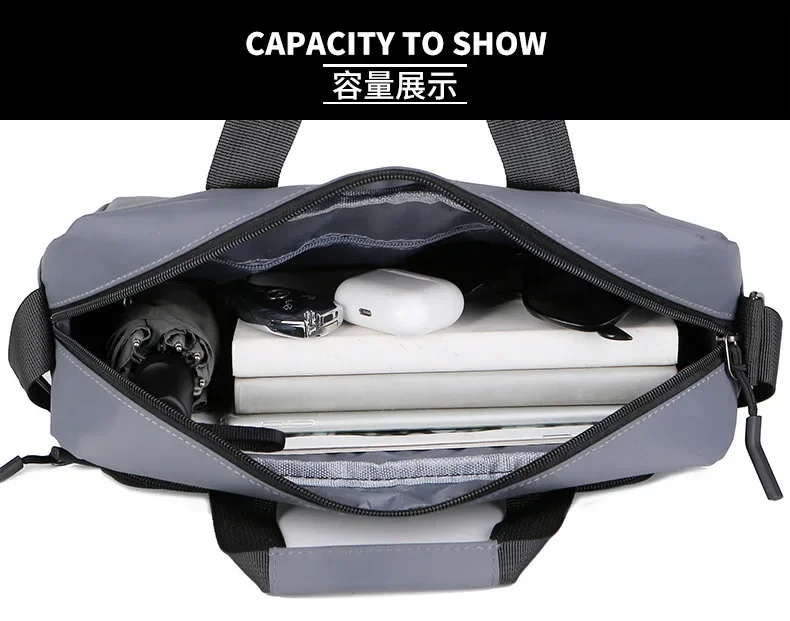 New Men's Large-capacity Horizontal Shoulder Bag Messenger Bag Briefcase Multifunctional Simple A4 Book Handbag Business Bag 가방