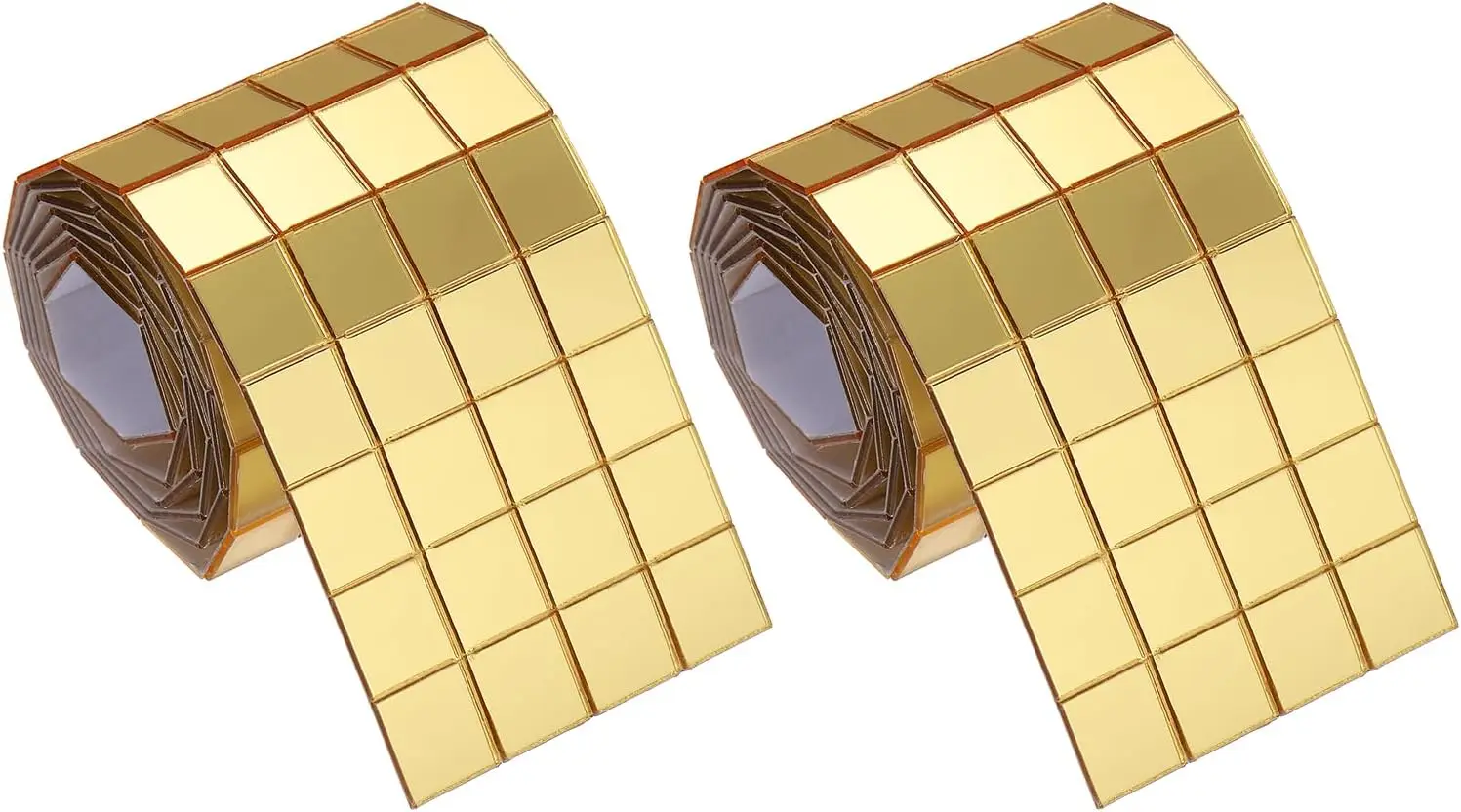 2000pcs Acrylic Mirror Mosaic Tiles Self-Adhesive 10x10mm Gold Square Disco Ball Mirror Tiles Sticker for DIY Craft Decoration