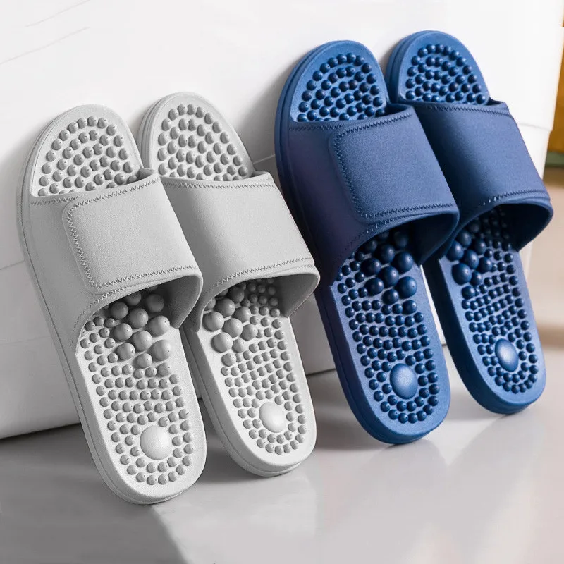 

Summer Slippers Couples Unisex Soft Non-Slip Bath Shoes Massage Sole Wear-Resistant Flip Flops Shower Indoor Home Men Sandal