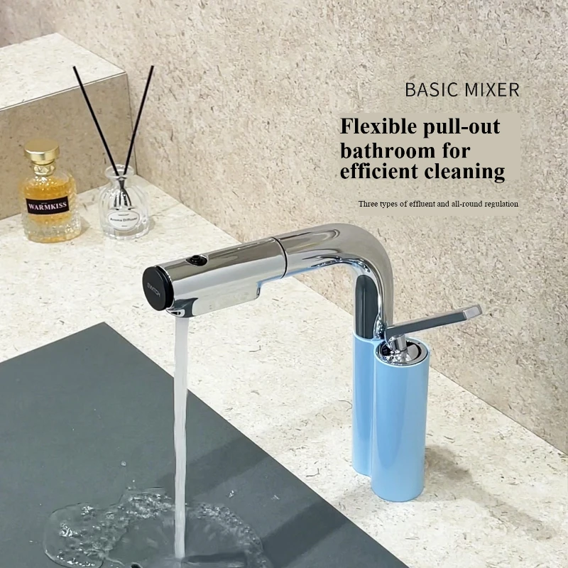 Brushed Nickel Lamian Noodles Basin Faucet for Bathroom Washbasin Gushing Water Durable Modern Bathroom Sink Faucet