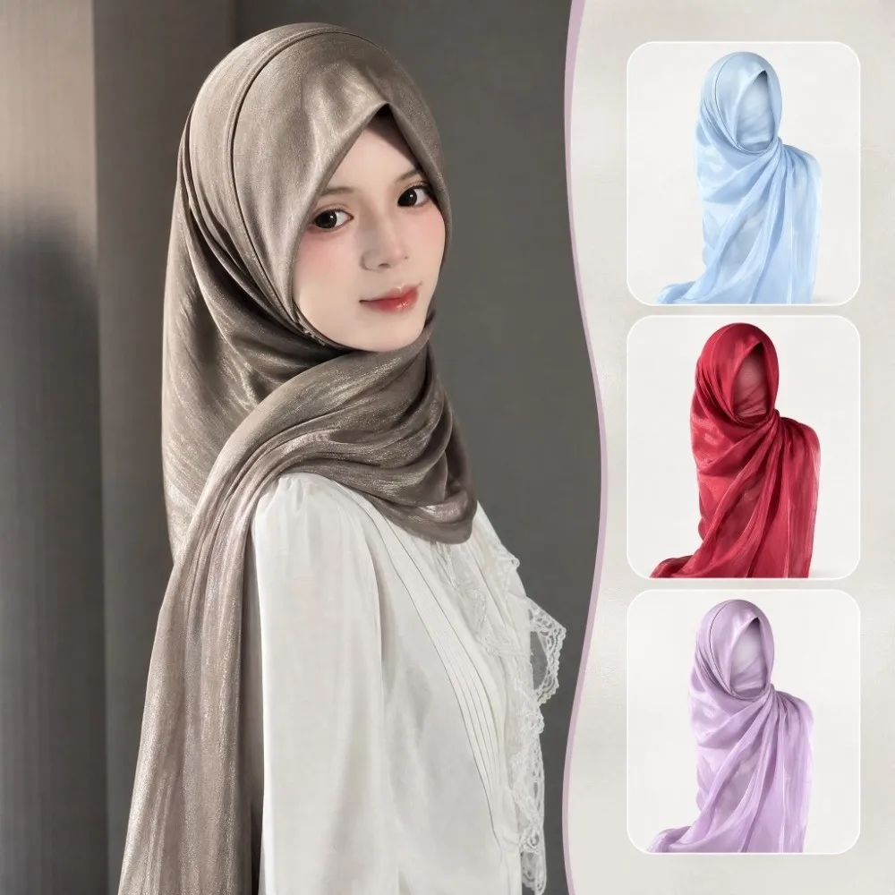 Premium Fabric Women Veil Headscarf Full Coverage Soft Texture Muslim Scarf Shawls Silk Like Luxury Integrated pullover scarf