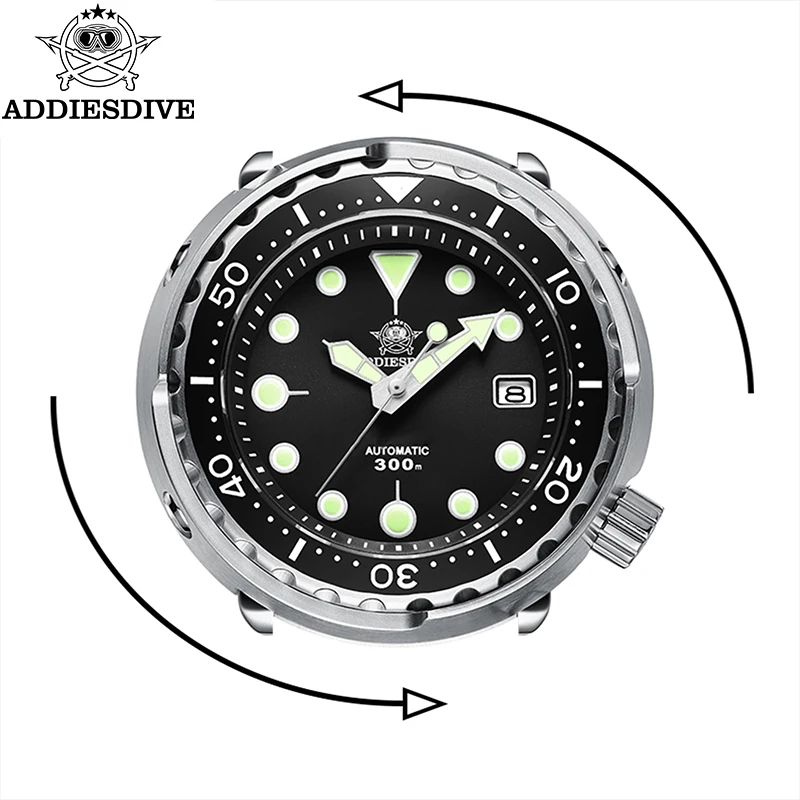 ADDIESDIVE Man Watch NH35 Sapphire Crystal Stainless Steel Scratch Proof Automatic Mechanical Watch C3 Luminous 300m Diver Watch