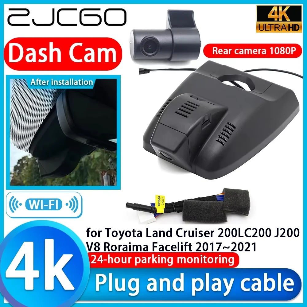 Video Recorder 4K UHD Plug and Play Car DVR Dash Cam for Toyota Land Cruiser 200 LC200 J200 V8 Roraima Facelift 2017~2021