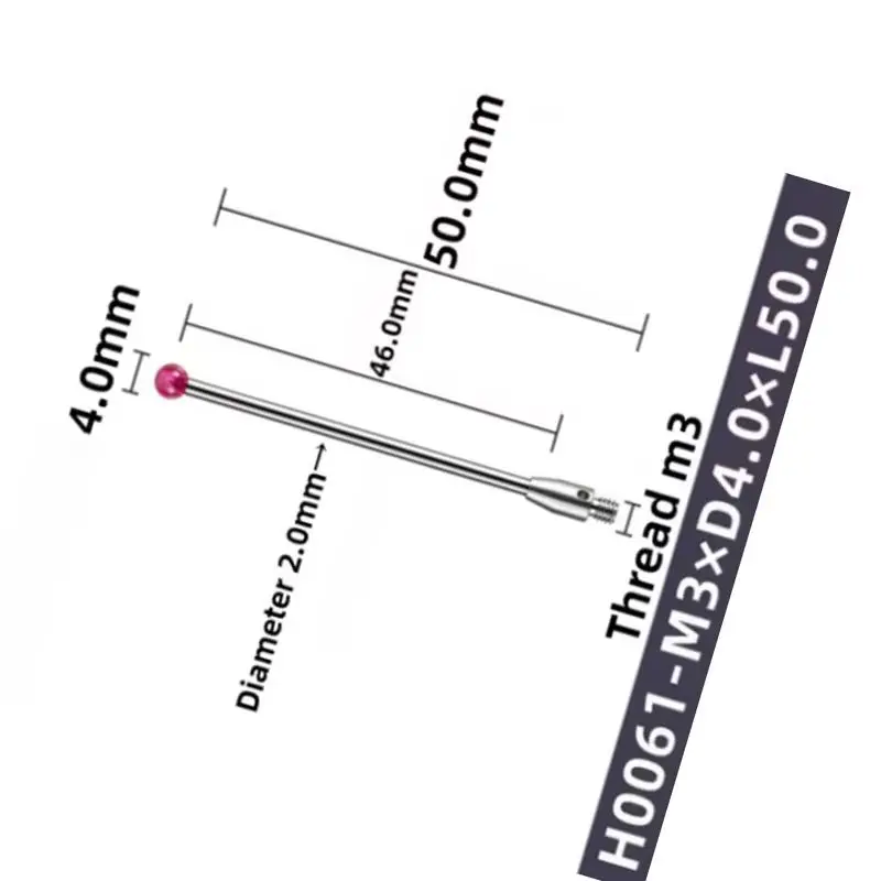 CNC Machine Tool Three Coordinate Ruby Measuring Needle M3 Thread 3D Measuring Head Precision Engineering Gauge