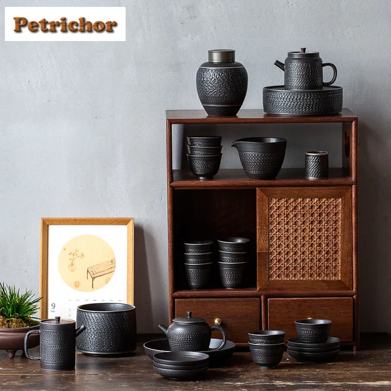 175 مللي النمط الياباني الفضة الأسود اليدوية سكين القفز نمط إبريق الشاي صب الشاي تشا هاي موزع العدالة كوب معرض القدح #6