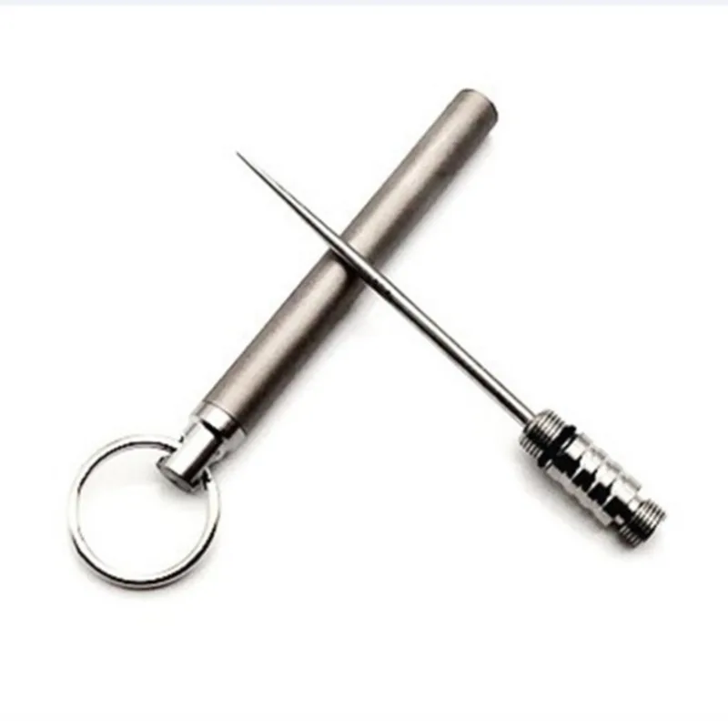 Titanium Outdoor Edc Portable Multifunctional Toothpick Bottle Fruit Fork Camping Tool Toothpick Tube Stronger Than Dental Floss