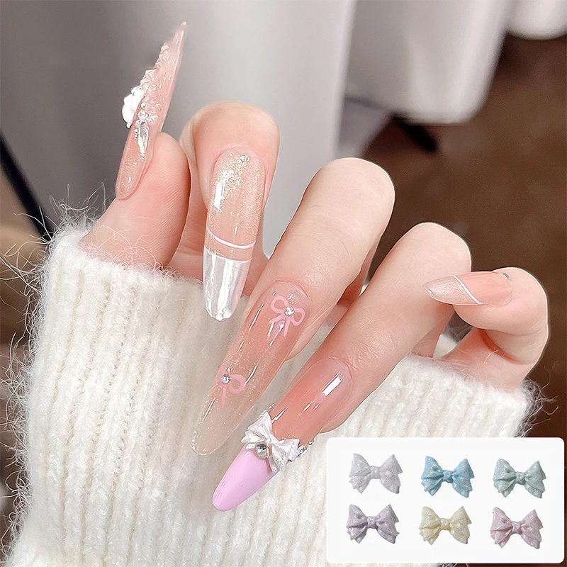 【Peace】50PCS Parelmoer 3D Nail Art Bow Charm Voor Nagels Decoratie Ontwerp Manicure Accessoires Boog-knoop DIY Craft Supplies