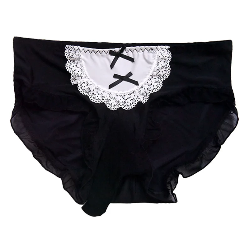 

Sissy Lingerie Men Japanese Lolita Maid Cosplay Panties Sexy Peni Sheath Brief Ruffle Lolita French Apron Crossdresser Underwear