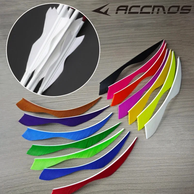 ACCMOS 50Pcs 5 Inch Shield Cut Feather Fletchings 12.7cm Turkey Fletches for Arrow Shafts Target Practice Hunting view 4