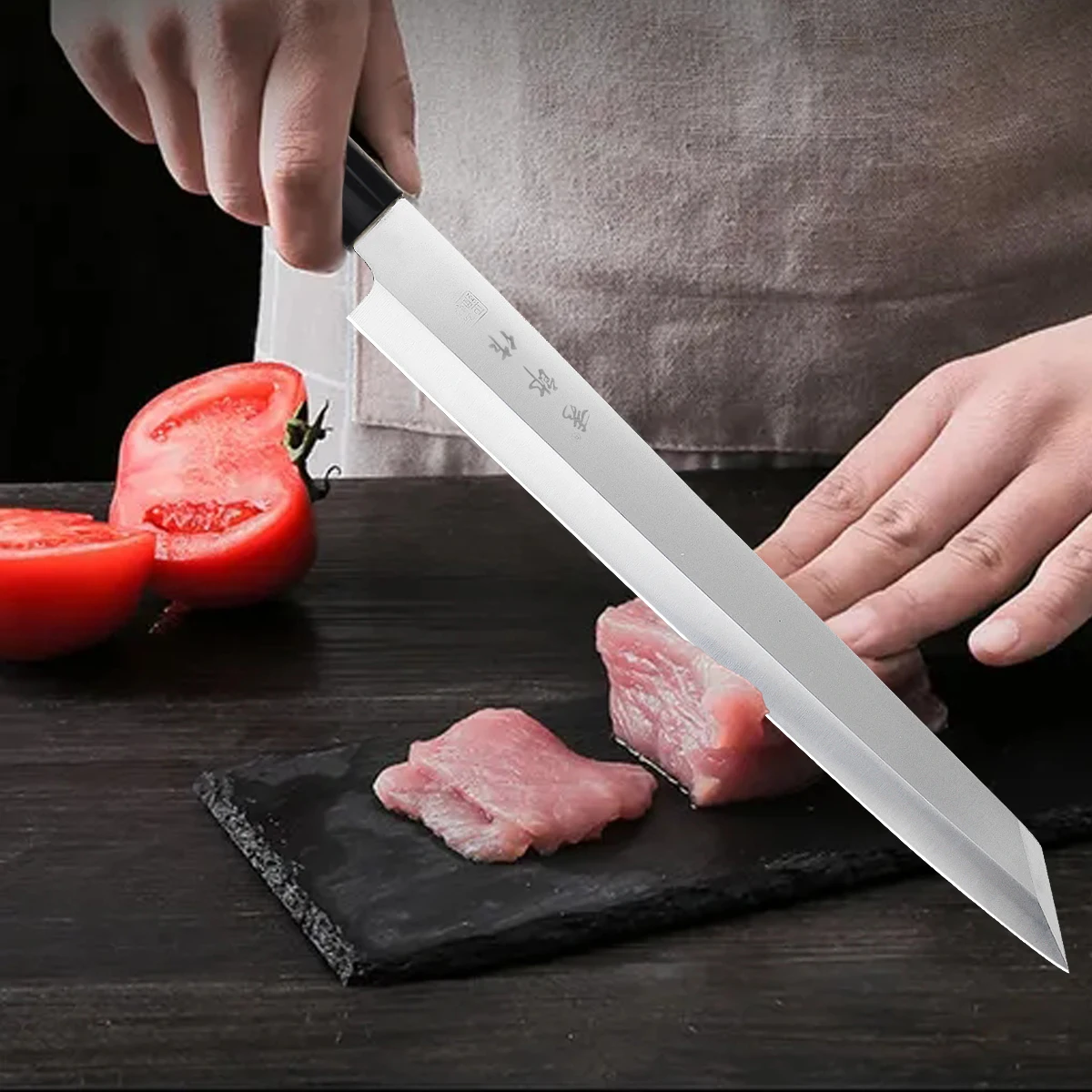 Sashimi Suchi Japanese Knife Fish Filleting Knife Cleaver Meat Slicing Knives Utility Chef Knife Stainless Steel Kitchen Knives