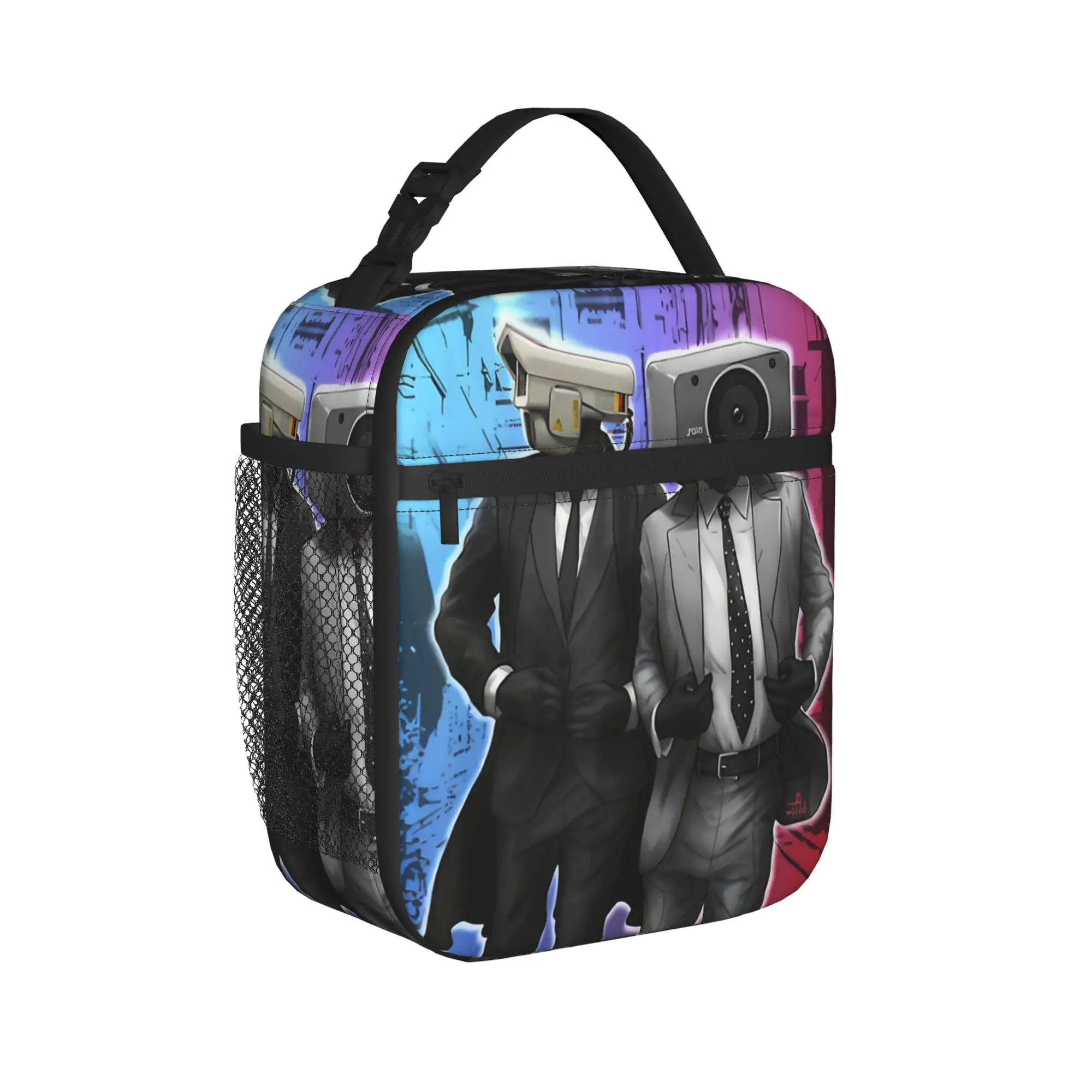Skibidi Toilet Insulated Lunch Bags Thermal Bag Reusable,Meal Container Game High Capacity Tote Lunch Box for Men Women
