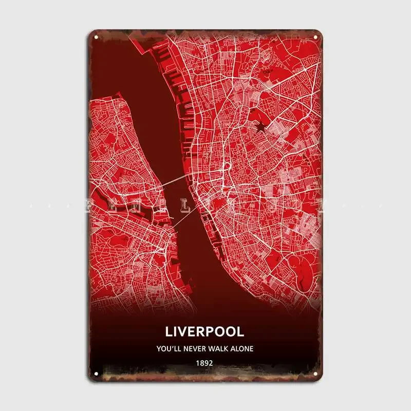 Liverpool Metal Plaque Poster Living Room Design Plaques Club Tin Sign Posters