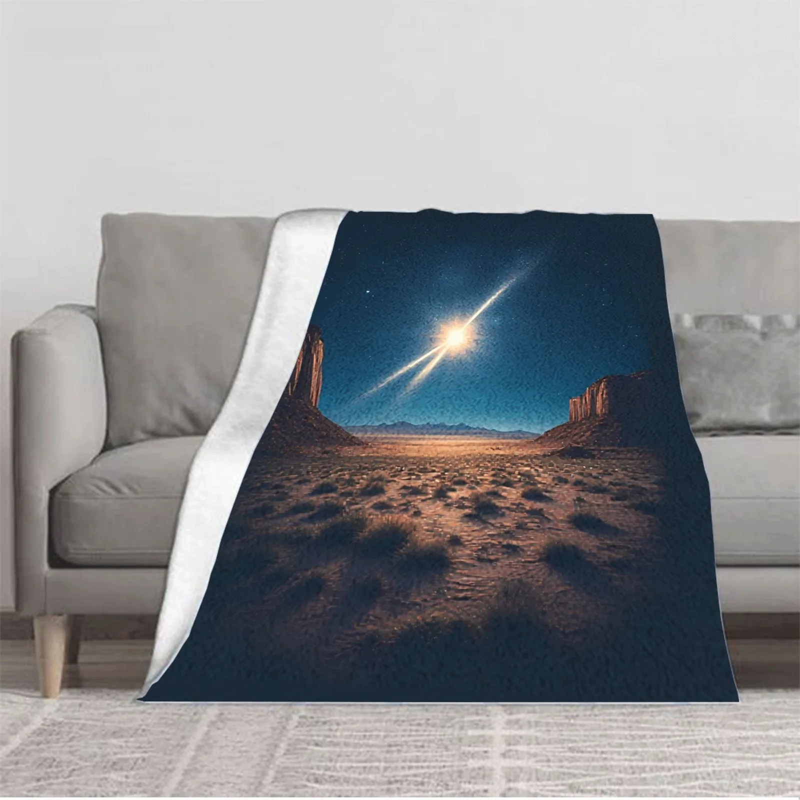 

Прочное, мягкое, теплое фланелевое одеяло с уютным дизайном «Звездная ночь в пустыне» для дивана