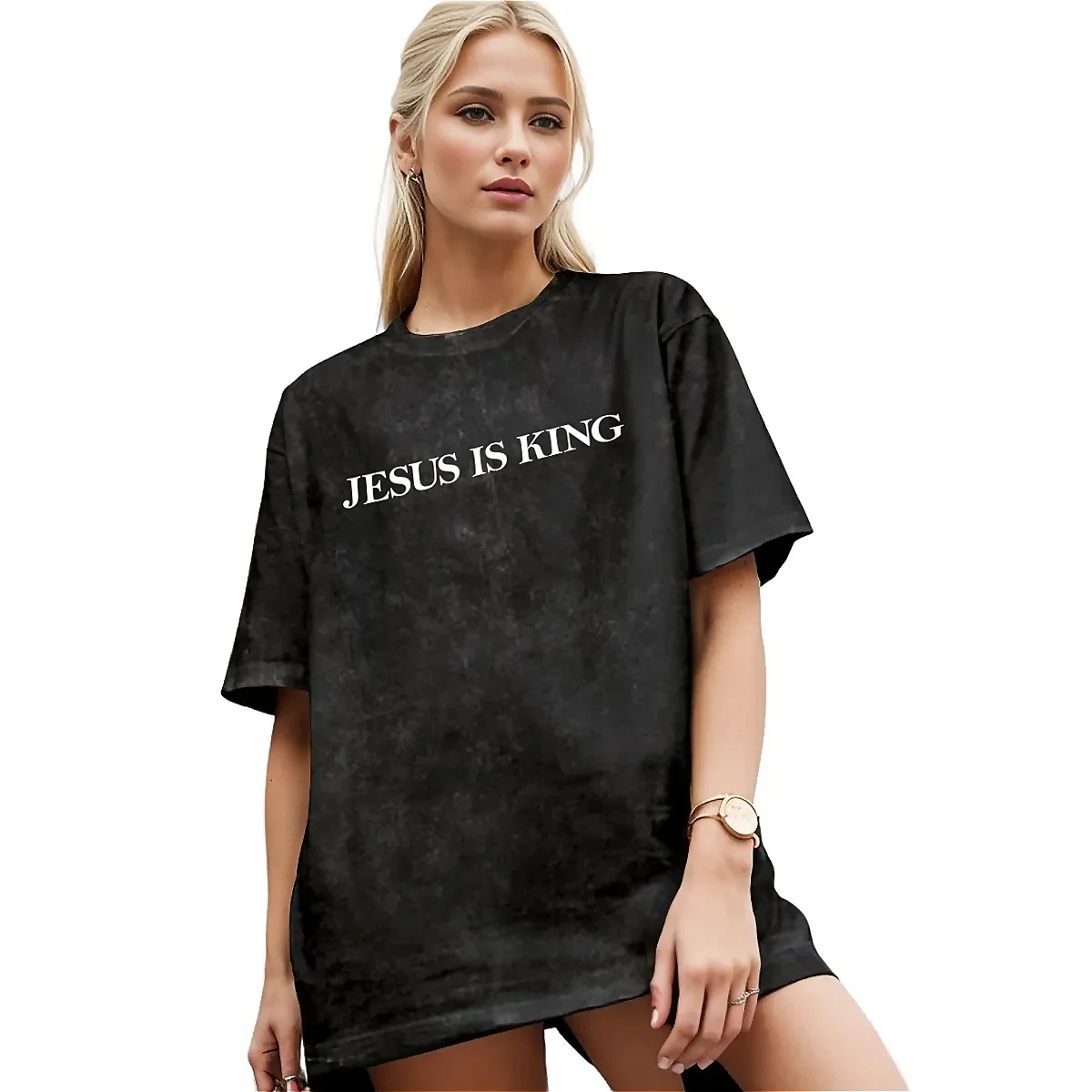 Jesus Is King t-Shirt Summer Christian Faith Inspirational Vintage t-Shirt 2024 allentata novità t-Shirt maschile Logo personalizzato top