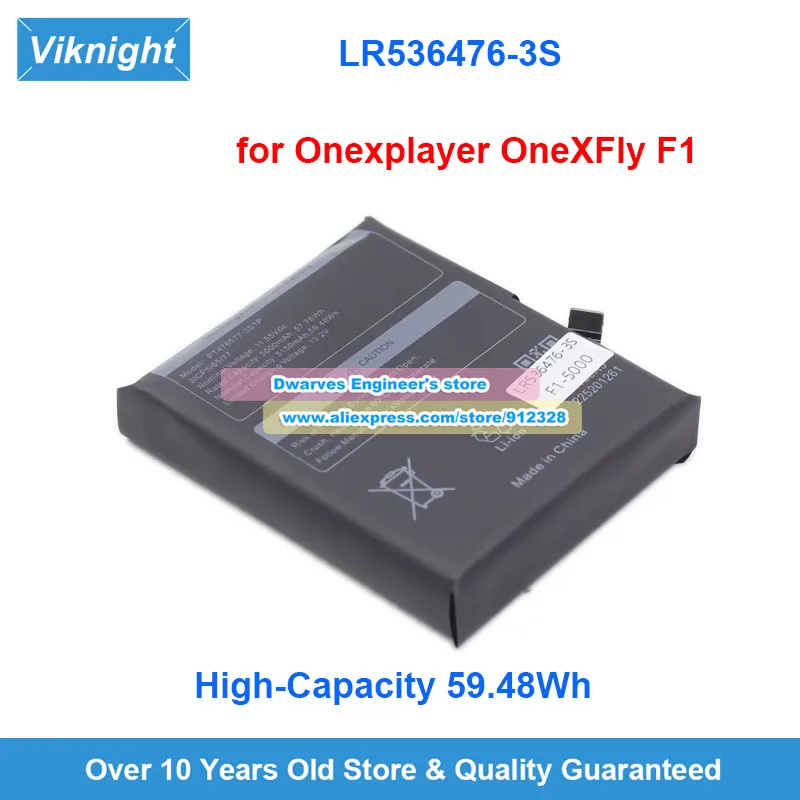 New High-Capacity LR536476-3S Battery 59.48Wh for OneXplayer OneXFly F1 F1 Pro Handheld Gamepad Controller