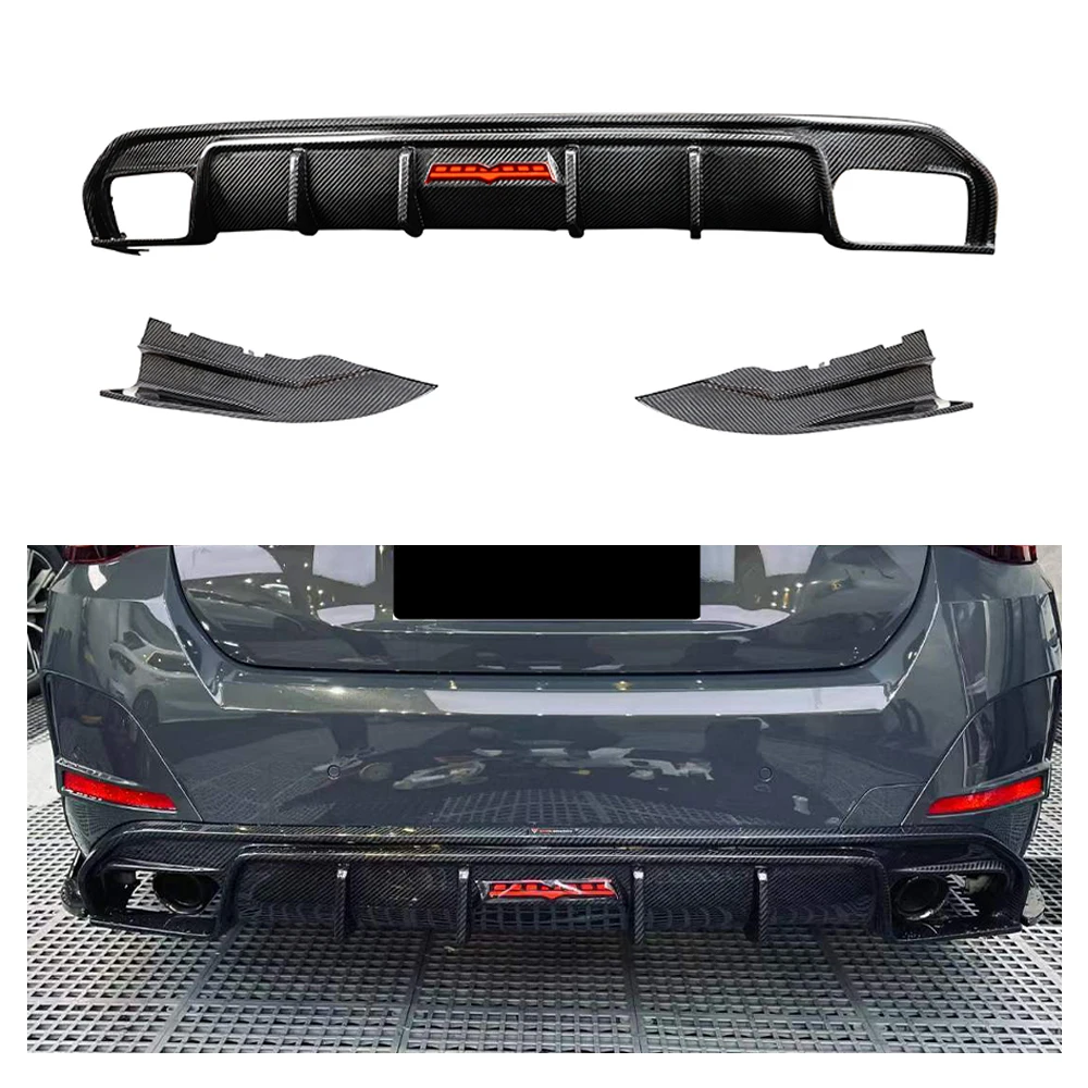 

OEM/ODE 100%Dry Carbon Fiber Rear Bumper Lip Diffuser With The Led Light For BMW 4 Series G26 2021-UP