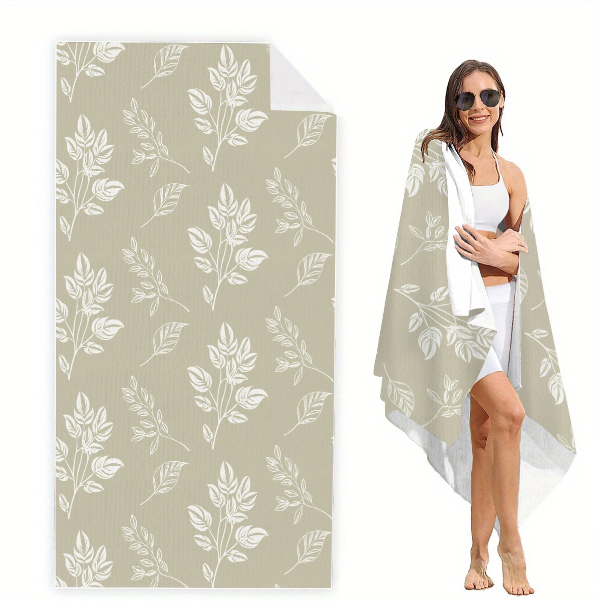 Large Quick-Dry Beach Towel botanical print Beach Blanket Suitable for Travel Swimming Polyester Rectangular