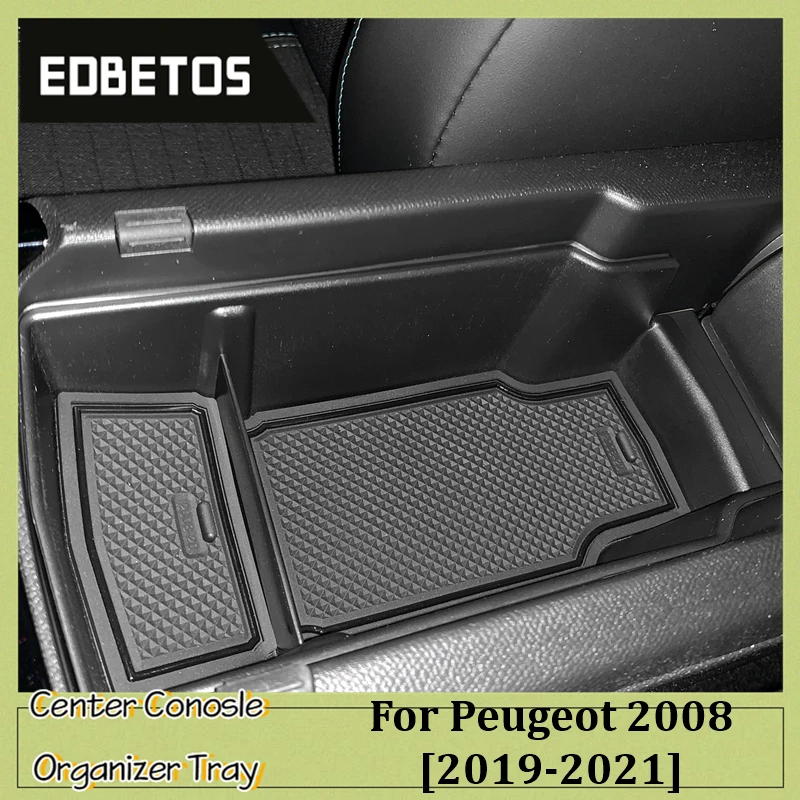 Car Organizer Box For Peugeot 2008 II 2020 2021 Central Armrest Storage Container Interior Accessories 208 2008 GT E2008 E-2008