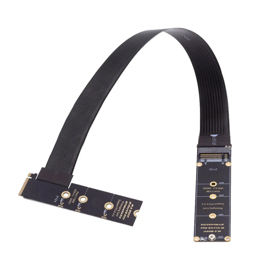 

NGFF M-Key NVME Male to Female Extension PCI Express Cable 30cm Right Angled Type 90 Degree PCI-E 4.0 for Mainboard SSD 2230