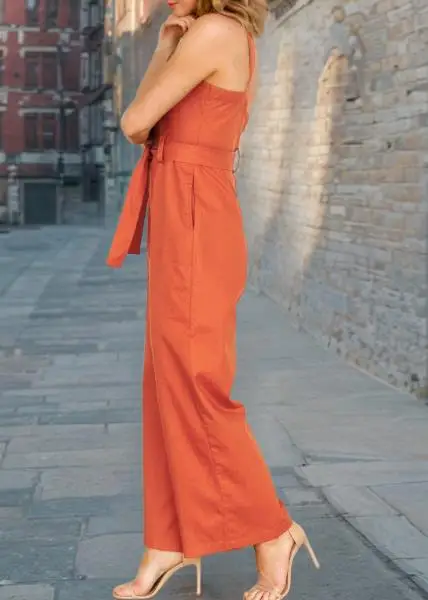 Women's Jumpsuit 2025 Spring/summer New Style Casual Women's Fashion Belt Sleeveless Camisole Single-Breasted One-Piece Pants