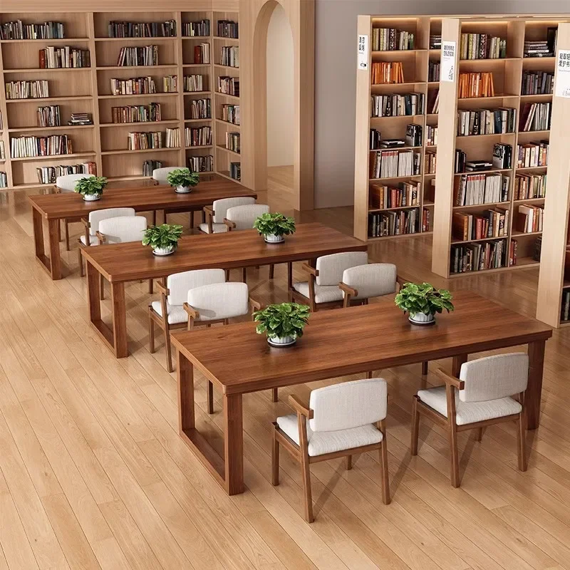 

Library desk Student study table Reading table Go to living room Large long desk Solid wood desk Workbench