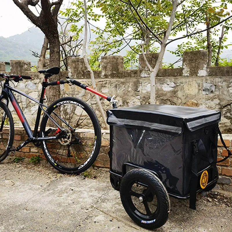 Aluminum Alloy Electric Scooter Towing Hook / Waterproof Bicycle Trailer with Pneumatic Wheels for Mountain Bikes
