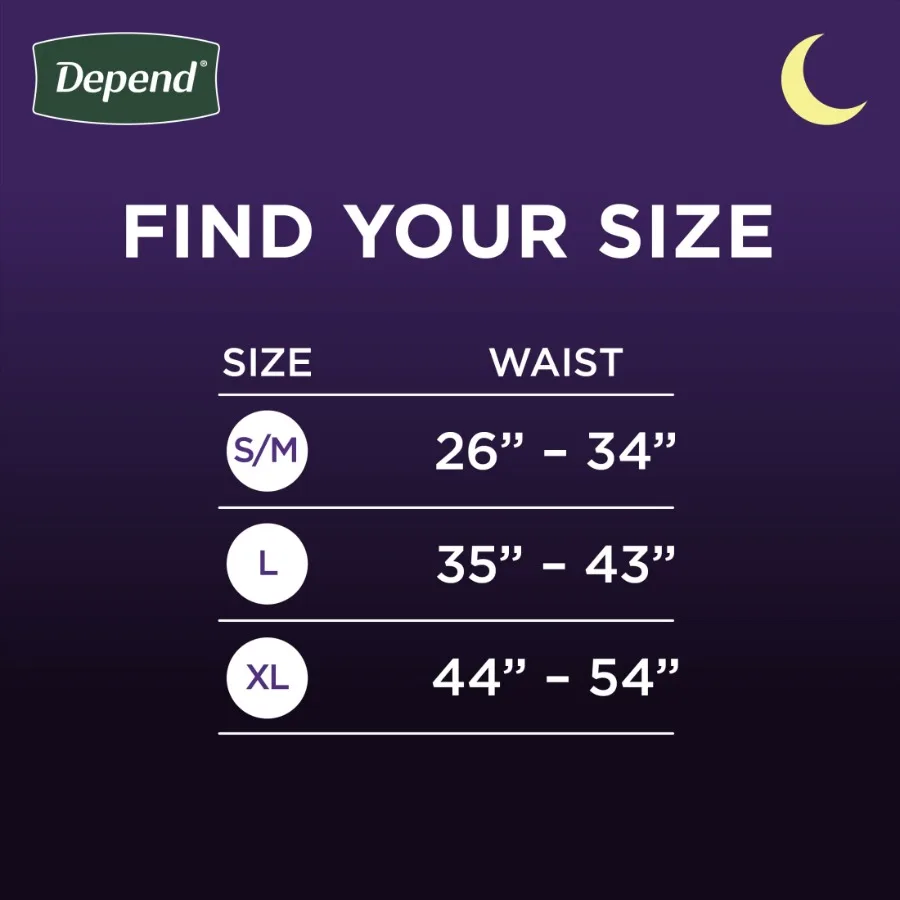 Ropa Interior para Incontinencia Nocturna para Hombres, Pañales para Adultos, Talla L, Paquete de 14